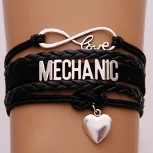 10 шт./лот) Бесконечная любовь механик Подвеска для браслета в форме сердца карьера подарок браслеты ручной работы и браслеты для женщин мужчин ювелирные изделия 3 цвета