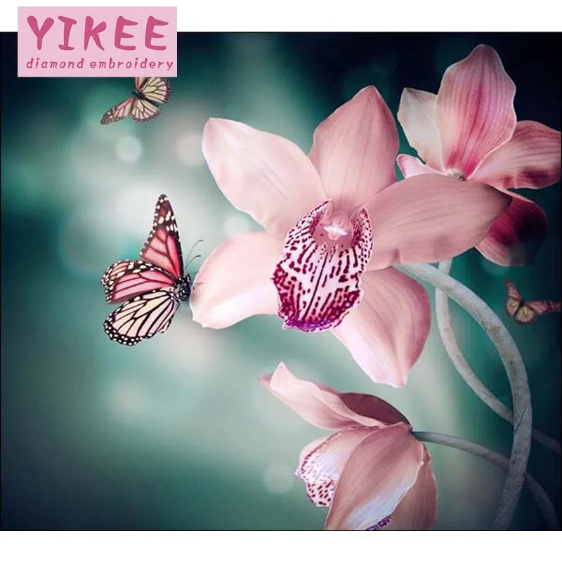 

YIKEE Mosaic Full Embroidery Flowers Full Square DIY Diamond Painting Diamond Mosaic Rhinestones Home Decor h204