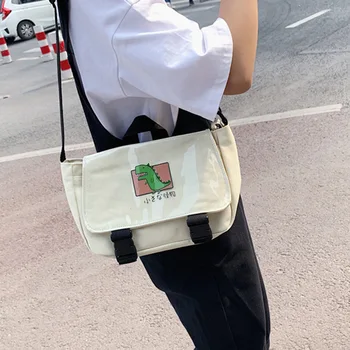 

2019 Summer New Hot Fashion Korean Style Canvas Handbags for Women Female Fresh Lovely Student Messenger Bags Shoulder Bags