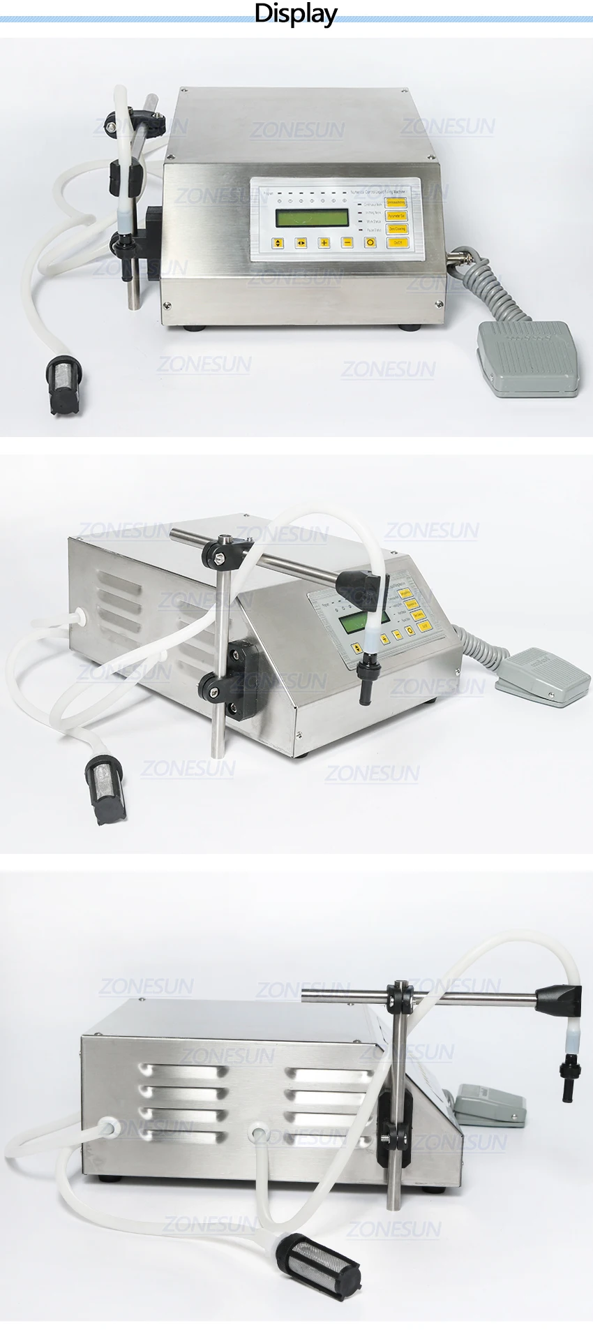 ZONESUN GFK-160, компактная машина для наполнения жидкостей с точным цифровым управлением, машина для наполнения жидкостей с цифровым управлением, 5-3500 мл