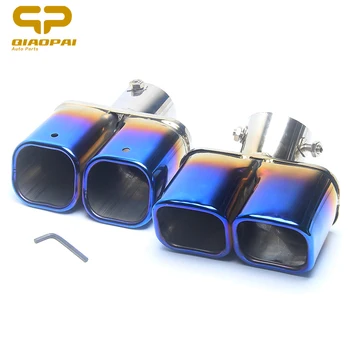 

Modified Car Exhaust Muffler Chrome Trim Rear Muffler Tip Pipe Stainless Steel Double Exhaust Tail Turbo Sound For Volkswagen