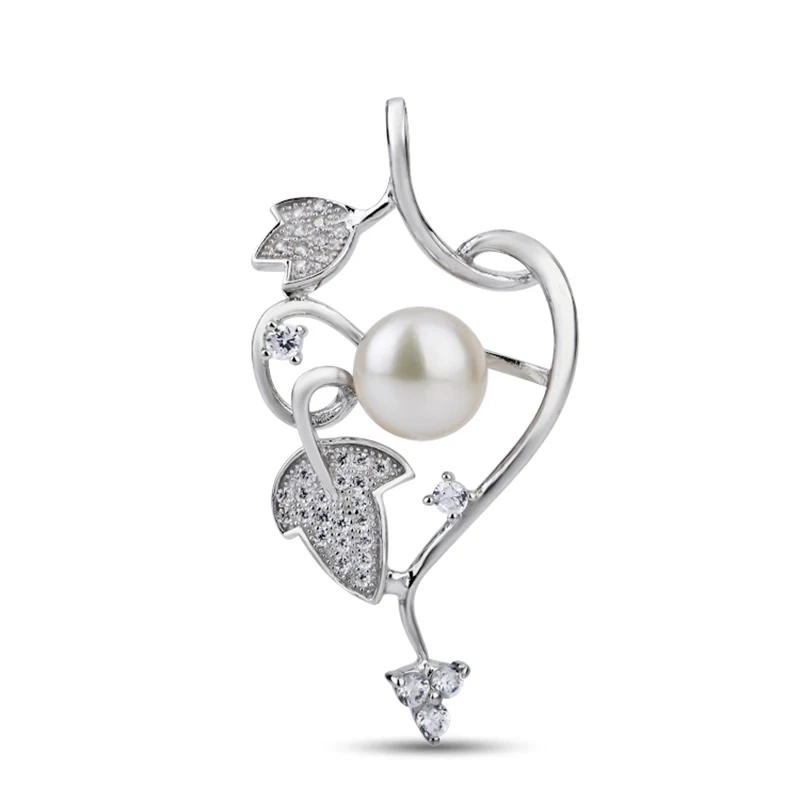Gnd0611 высокое качество 925 серебро очаровательный кулон жемчуг листьев Форма Ожерелья для мужчин Подвески Модные украшения для Для женщин