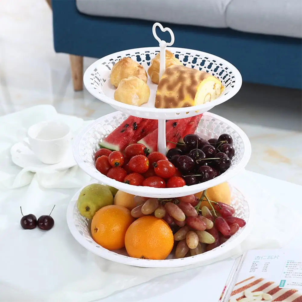 

Two /Three Layers Fruit Plate Cake Stand Kitchen Accessories Party Festival Dessert Storage Rack Vegetable Container Organizer