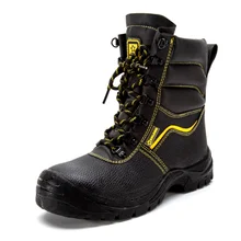 Унисекс зимние высокие теплые сапоги для мужчин непромокаемые и Дышащие рабочая обувь для мужчин со стальным носком кепки натуральные кожаные военные сапоги