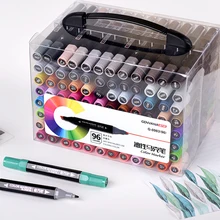 96/120 Цвет Набор двойной маркер Перманентная маслянистая основа художественный маркер мультфильм эскиз дизайн интерьера маркеры