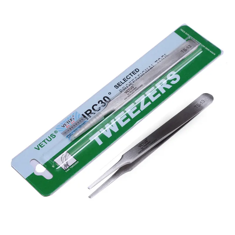 10pcs/lot VETUS Switzerland Tweezers Precision DIY Tweezers Ferramentas Herramientas BGA Repair Hand Tools TS-13