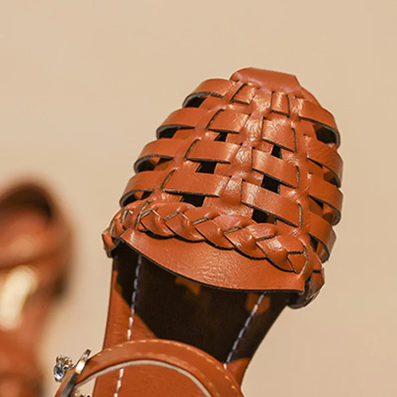 Г. Детские Вязаные сандалии с вырезами размеры 21-35, летняя пляжная обувь для маленьких девочек сандалии для девочек в богемном стиле