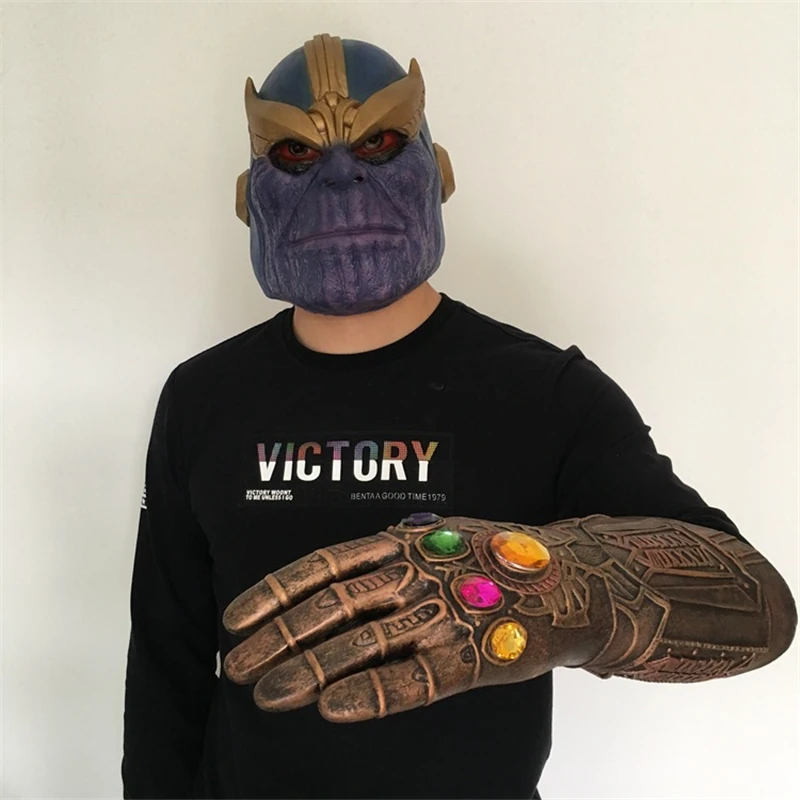 Бесконечность рукавицы Мстители 4 Guantelete Del Infinito Косплей GlovesThanos 1:1 светящийся энергетический драгоценный камень ПВХ материал для взрослых Хэллоуин