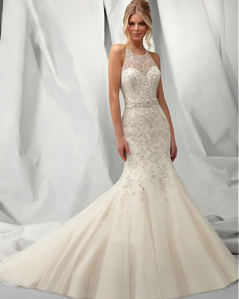 Joky Quaon Latest Custom Made Halter Tunic Skirt Tutu Y Slim Joky Quaon Latest Custom Made Halter Tunic Skirt Tutu Y Slim Hip Fishtail Fashion Wedding Dress With Liques Beading 2017 In Dresses From