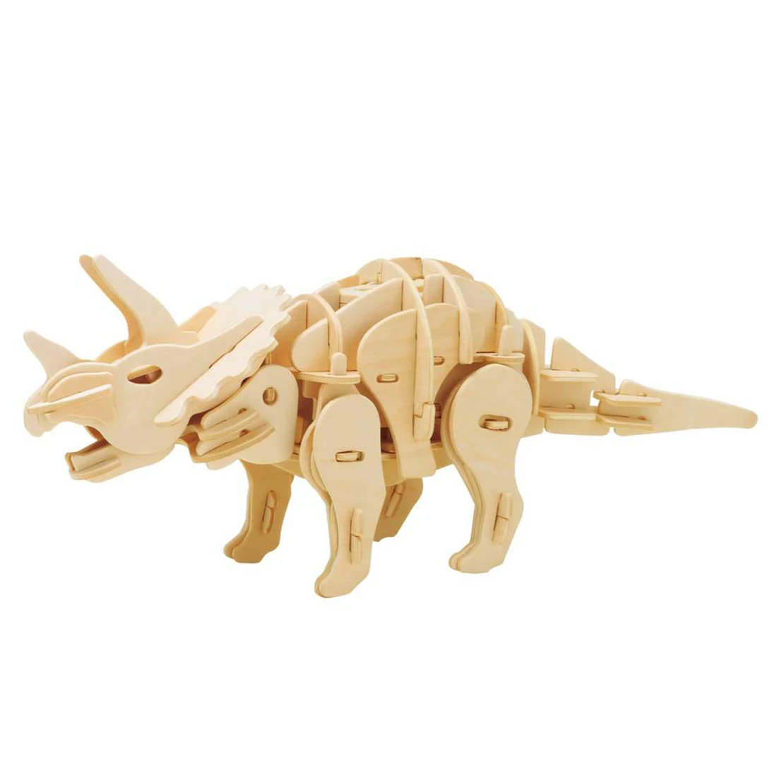 

Surwish 3D Robotic Dinosaurs DIY Assembled Wooden Painting Steam Stem Toys - Power Control Triceratops D430