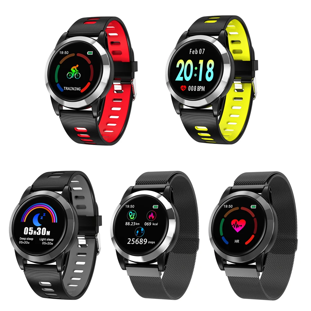 Умные часы для мужчин Android IOS Smartband пульсометр фитнес-Браслет фитнес контроль сна трекер цветной экран круглый браслет
