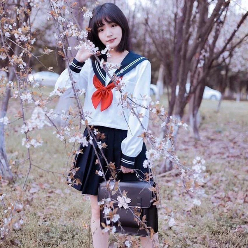 

Navy Sailor Cosplay Costumes Women Girls Student High School Uniform Kawaii JK Suit Harajuku Anime Blouse+skirt Clothing Set