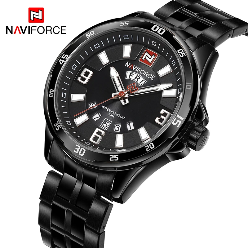 Часы Для мужчин naviforce Элитный бренд Для мужчин Спорт Часы Водонепроницаемый Нержавеющая сталь Кварц Человек Военная Униформа часы Relogio