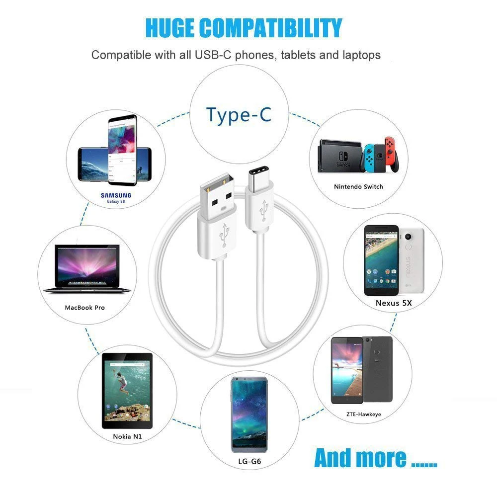 А. С USB C кабель 3 м кабель синхронизации данных Зарядка для samsung Galaxy S9 S8 кабель type C для Xiaomi mi6 mi5 кабель быстрой зарядки