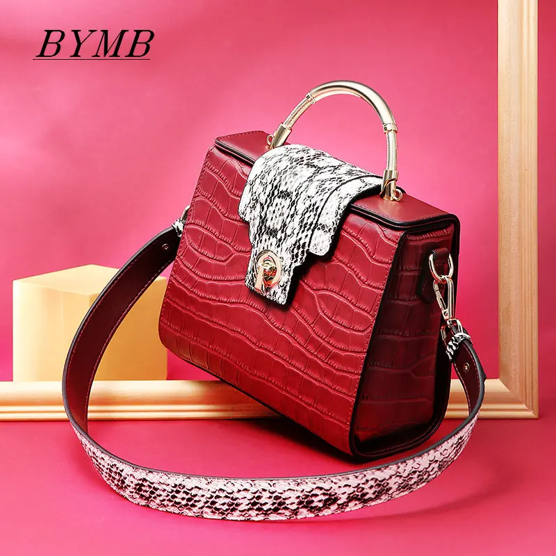 

crocodile, shoulder bag, fashionable hand bag, handbag.genuine leather tote bag European and American leather handbag,