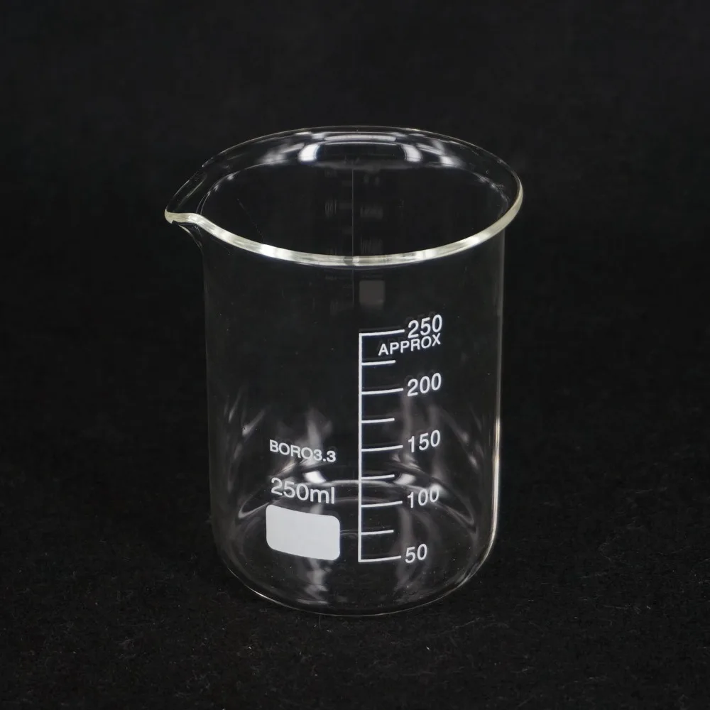 

250ML Low Form Beaker Chemistry Lab G3.3 Borosilicate Glass Heavy Wall