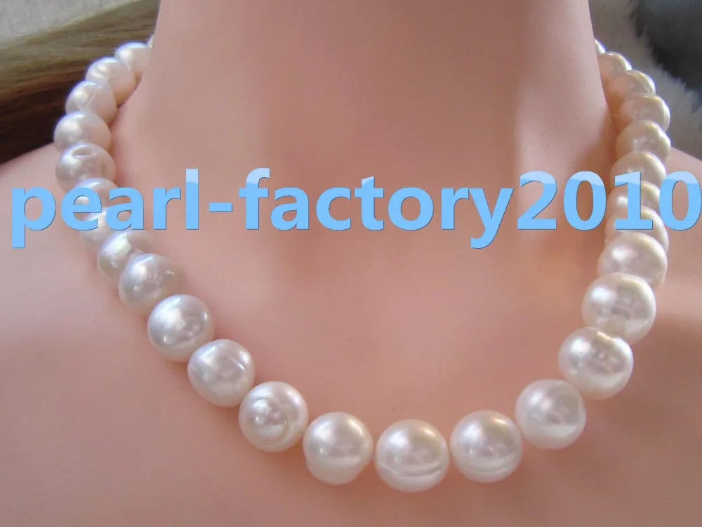 

Free Shipping >>>>> new 18" 12-13MM SOUTH SEA NATURAL White PEARL NECKLACE 14K GOLD CLASP