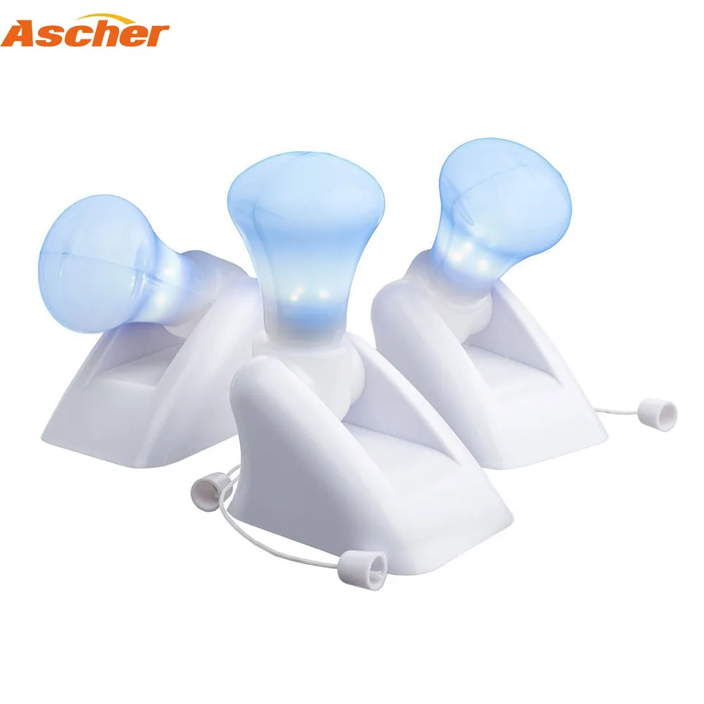 Pull Cord LED Bulb Closet Lamp Night Lights Self Adhesive Wall