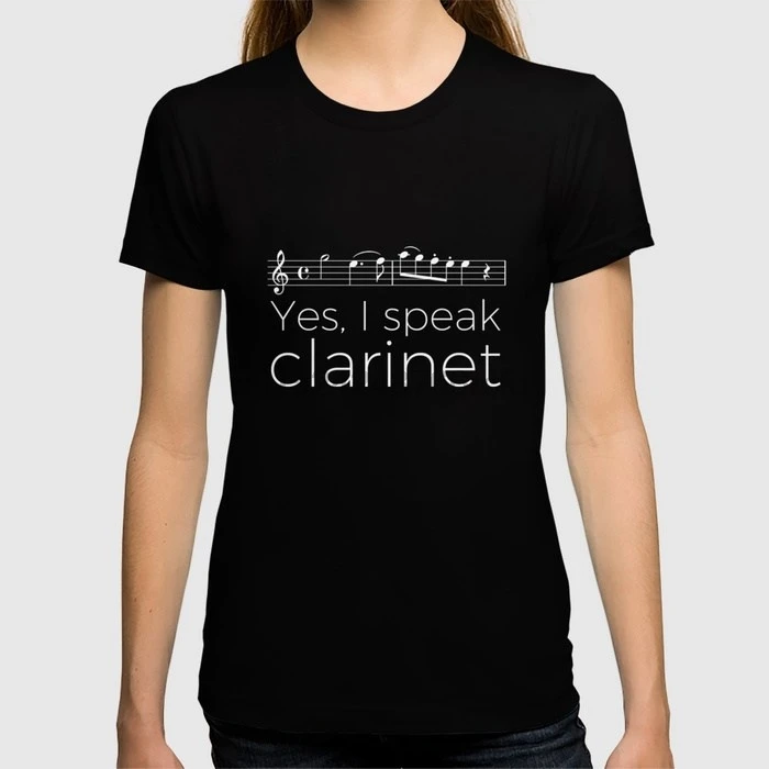

Printed Men T Shirt Cotton tShirt O-Neck Short-Sleeve Women T-Shirt Yes, I speak clarinet
