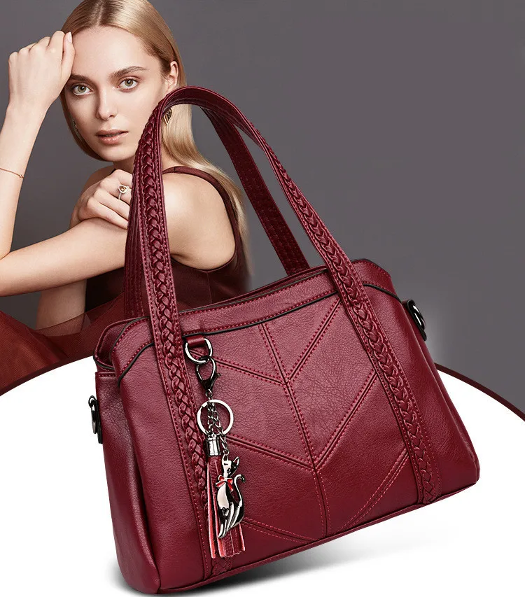 Модная женская сумка, высокое качество, кожаная сумка с кисточками, роскошные женские сумки через плечо, женские кожаные сумки, женские сумки