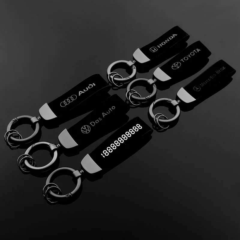 

Volkswagen Toyota Honda Audi Mercedes Flip Leather Leather Car Standard Metal Keychain Ring Link Pendant