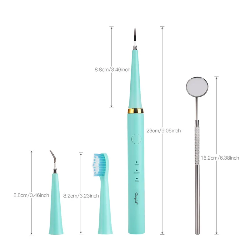 3 в 1 зуб очиститель отбеливание зубов Чистка пятен инструмент для удаления зубного камня Remover Зубное зеркало высокочастотная вибрация зубная щетка 35