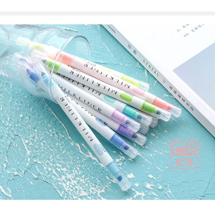 12 цветов/набор милых мягких карандашей, хайлайтер, двойная двухглавая флуоресцентная ручка, маркер для рисования, канцелярские принадлежности, школьные принадлежности