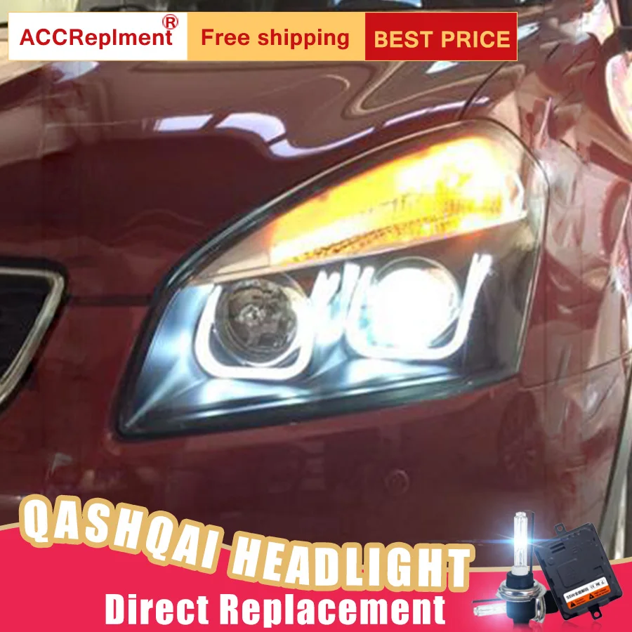 ^Cheap 2Pcs LED Headlights For Nissan Qashqai 2009-2015 led car lights Angel eyes xenon HID KIT Fog lights LED Daytime Running Lights