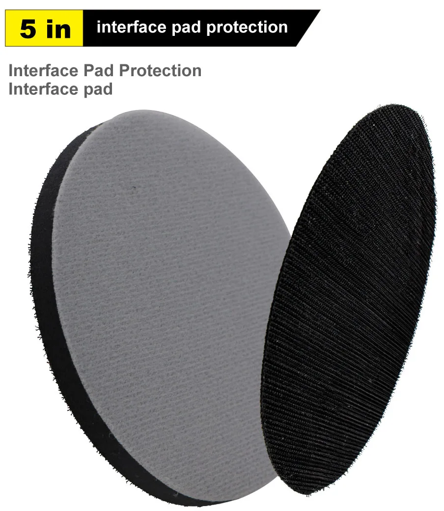 

1Pcs 5 Inch Protection Disc 3mm Thick + 1Pcs 5 Inch Soft Interface Pad 10mm Thick Hook and Loop