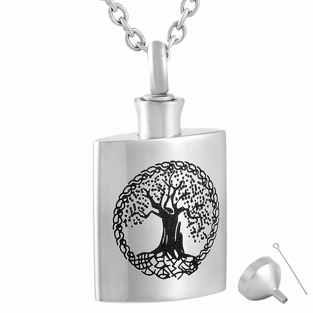 Celtic Tree Of Life Cremation Necklace - Stainless Steel Urn Pendant For Ashes With Funnel - View #3