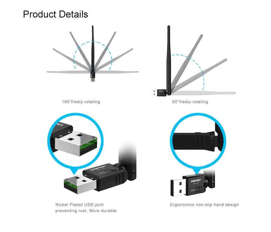 5dBi Wi Fi антенна RealTek RTL8188 Comfast 150 Мбит/с Беспроводной Точка доступа WiFi адаптер Wlan USB