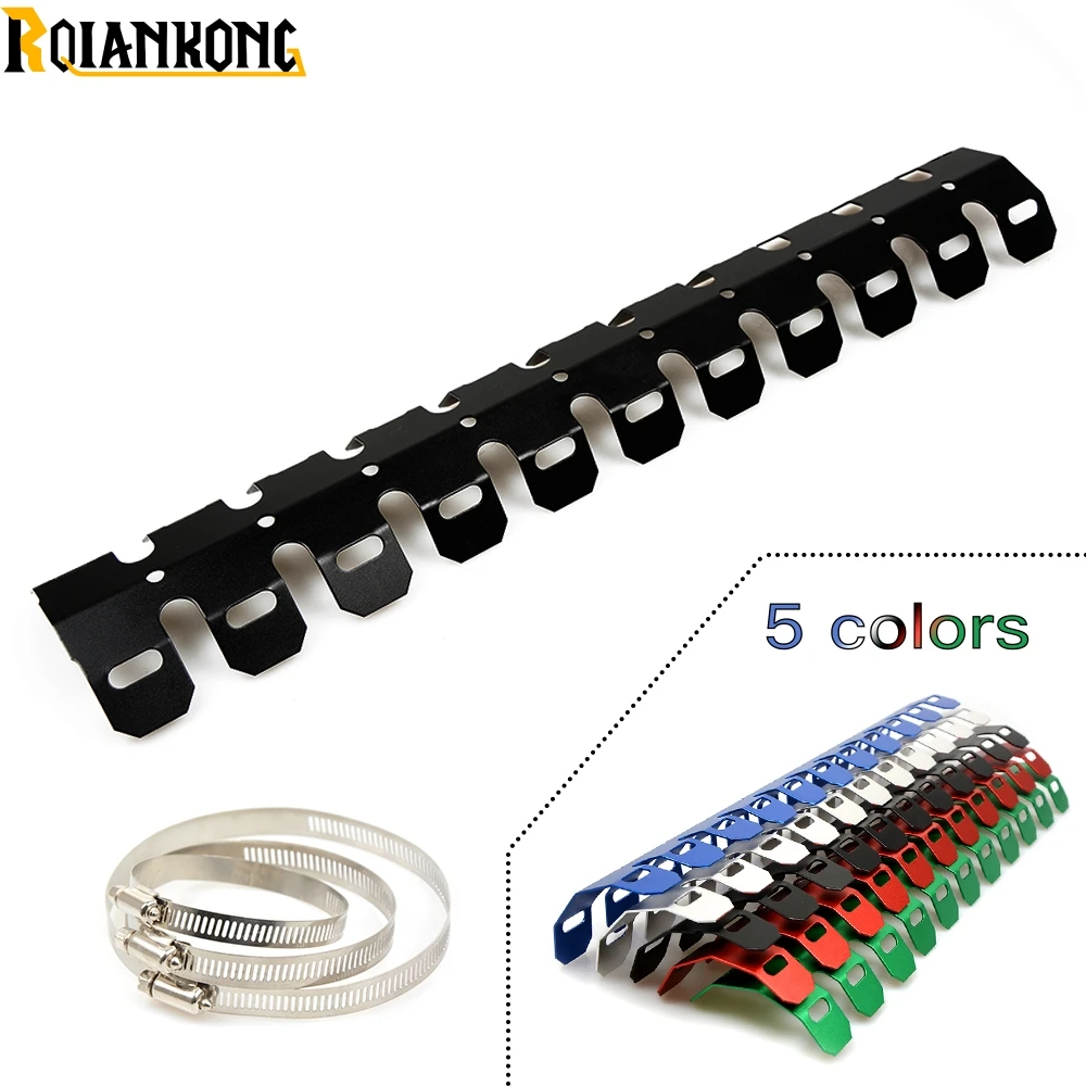 

6 Colors Aluminum Motorbike Pipe Heat Shield Cover Guard Curve for KTM Yamaha Honda Suzuki Kawasaki Motorcycle Exhaust Muffler