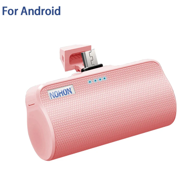 NOHON карманный внешний аккумулятор для samsung LG Android телефонов 3000 мАч Быстрая зарядка небольшой портативный передвижной источник питания мини внешний аккумулятор - Цвет: Pink For Micro