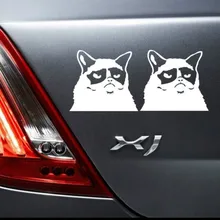 La moda de Nueva Diseño Dos Grumpy Cat Coche Pegatinas Arte Casa Asomándose Coches Ventana etiqueta de Cuerpo Decal Sticker Decal Animal BRICOLAJE Y-84