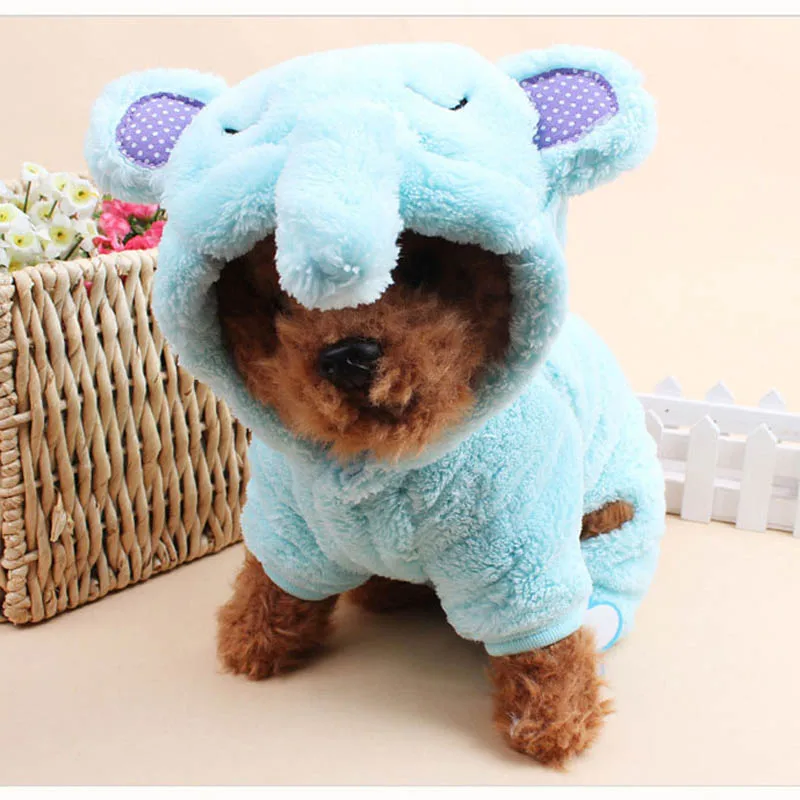 Blue Love Elephant Dog Costume For Autumn Winter Special Turned Outfit