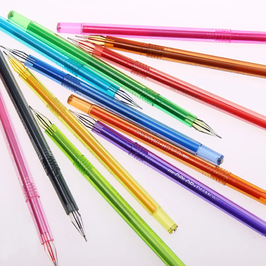 

12PCS/lot School Office Supplies Stationery Small Fresh Candy Color Diamond Colored Gel Pens
