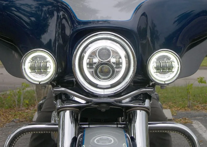 Motorcycle 7inch LED Projector Headlight with Plazma LED Halo DRL cxv