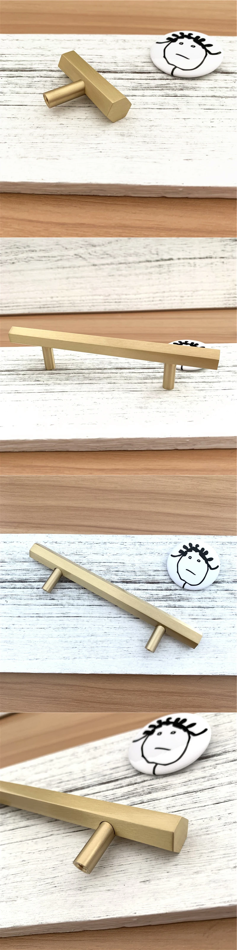 LCH в скандинавском стиле Шестигранная твердая латунная ручка для шкафа дверные ручки для мебели простая жизнь латунная ручка крючок для одежды современная ручка