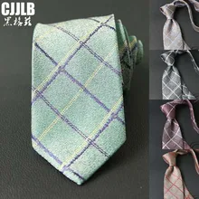 Модные зеленые клетчатые галстук 7 см Снеговик связей на Рождество День Для мужчин Народной Жених Для мужчин галстук Санта Клаус шеи галстук тонкий свадебная вечеринка галстук