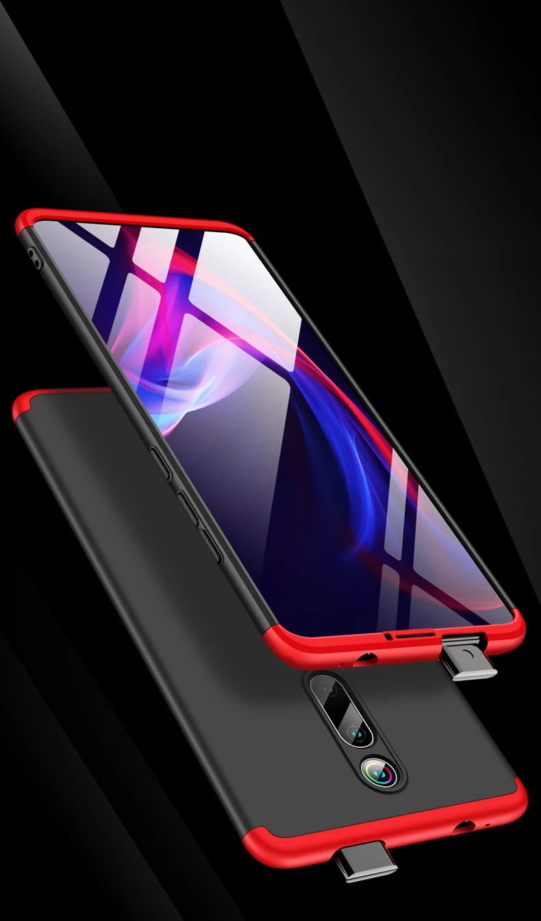 360 чехол с полной защитой для mi 9T Pro Red mi K20 Pro, чехол для телефона 3 в 1, матовый пластиковый жесткий чехол для задней панели для Red mi Note 8 Pro 8A 8