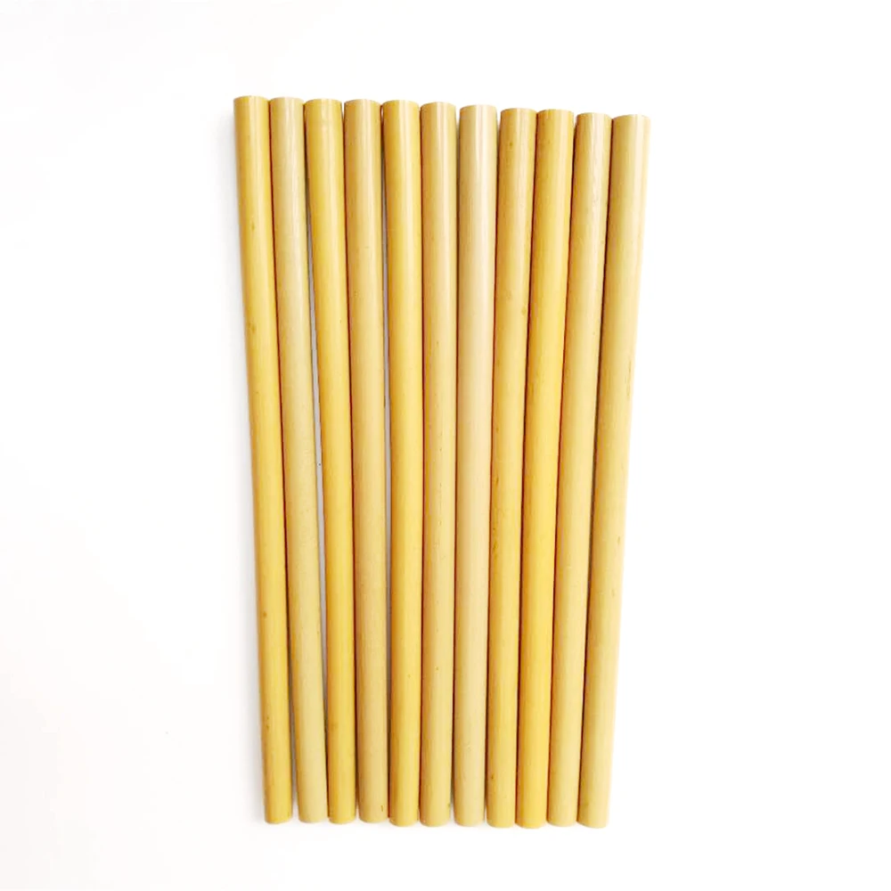 

10pcs Bamboo Drinking Straws Reusable Eco-Friendly Party Kitchen + Clean Brush