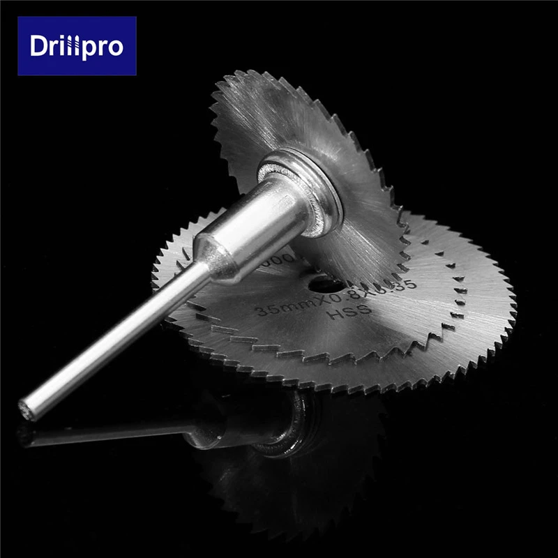 Drillpro 6 шт. Мини HSS циркулярные пилы вращающиеся инструменты для Dremel металлорежущий Электроинструмент дерево режущие диски дрель оправка