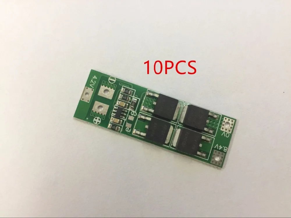 

10PCS/lot 2S 7.4V 8.4V 18650 Lithium Battery Balanced Protection Board 20A Current