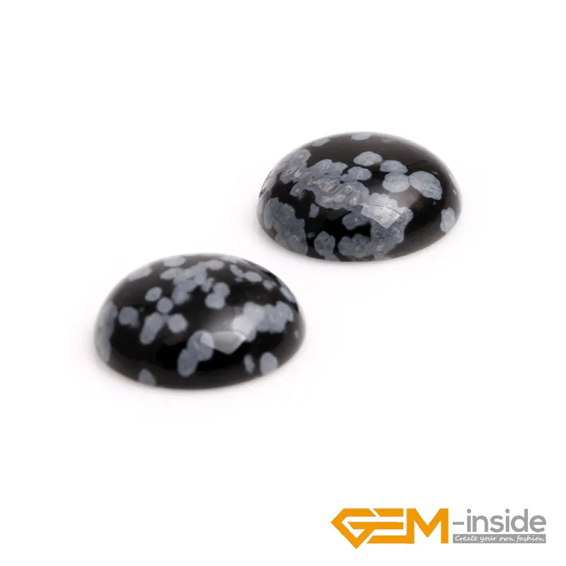 

5PCS Wholesale Snowflake Obsidian Stone CAB cabochon Beads GEM Stone For Jewellery Ring Pendant Making DIY Ring Gifts