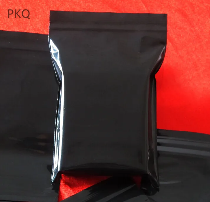 Thickness 12C 500pcs/lot Mini Black Zipper Bag Design Package Plastic Packet Black Ziplock Bag