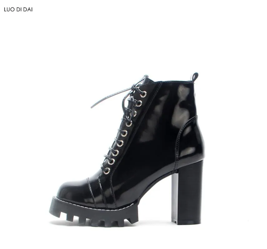 chunky platform boots lace up