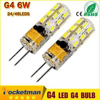 

High Power G4 LED 3W 6W AC /DC 12V 24/48 LED Chips Replace 30W halogen 360 degree Chandelier Lamp Bulb Spotlight