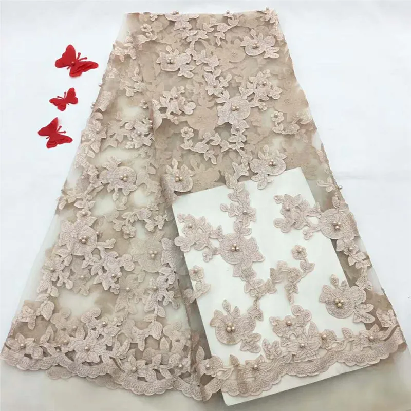 2018 Latest White French Nigerian Laces Fabric High Quality Tulle African Wedding Lace H1219 | Дом и сад