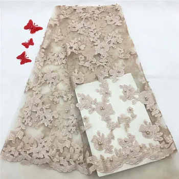 

2018 Latest White French Nigerian Laces Fabric High Quality Tulle African Laces Fabric Wedding African French Tulle Lace H1219