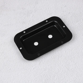 

1PC Recessed Steel 1/4" Headphone Jack Plate RCA Binding Post Board Dish Black